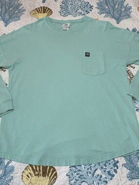 Women's M Simply Southern Prep Hard Sea Turtle Long Sleeve Pocket Tee